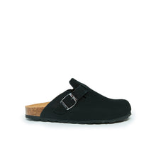 Load image into Gallery viewer, Black sabot clogs NOE made with nubuck leather
