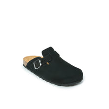 Load image into Gallery viewer, Black sabot clogs NOE made with nubuck leather
