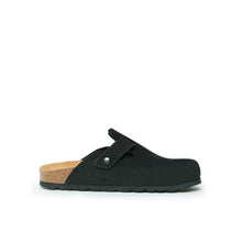 Load image into Gallery viewer, Black sabot clogs NOE made with nubuck leather
