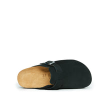 Load image into Gallery viewer, Black sabot clogs NOE made with nubuck leather
