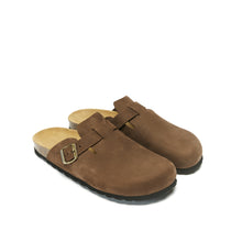 Carica l&#39;immagine nel visualizzatore di Gallery, Dark Brown sabot clogs NOE made with nubuck leather
