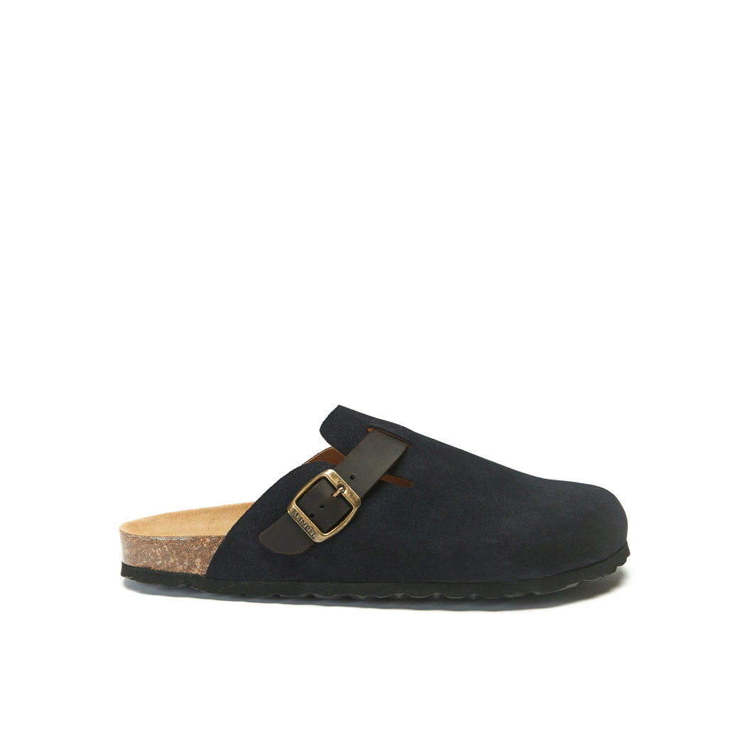 Navy sabot clogs NOE made with nubuck leather