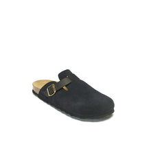 Load image into Gallery viewer, Navy sabot clogs NOE made with nubuck leather
