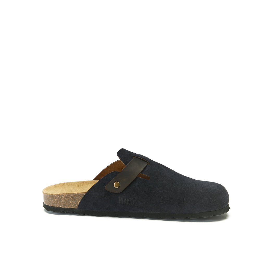 Navy sabot clogs NOE made with nubuck leather