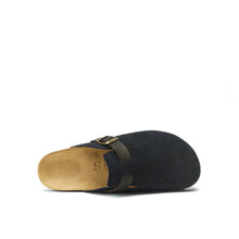 Charger l&#39;image dans la galerie, Navy sabot clogs NOE made with nubuck leather
