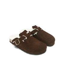 Load image into Gallery viewer, Dark Brown sabot clogs NOE made with nubuck leather
