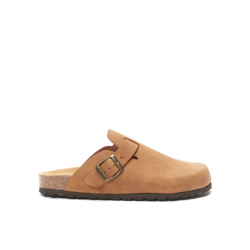 Cognac Brown sabot clogs NOE made with eco-leather