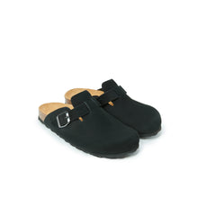 Carica l&#39;immagine nel visualizzatore di Gallery, Black sabot clogs NOE made with nubuck leather
