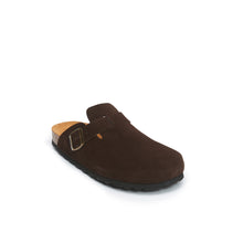 Load image into Gallery viewer, Dark Brown sabot clogs NOE made with suede leather
