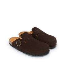 Load image into Gallery viewer, Dark Brown sabot clogs NOE made with suede leather
