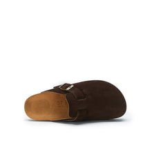 Load image into Gallery viewer, Dark Brown sabot clogs NOE made with suede leather
