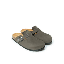 Load image into Gallery viewer, Grey sabot clogs NOE made with nubuck leather
