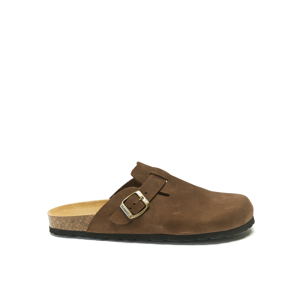 Brown sabot clogs NOE made with nubuck leather