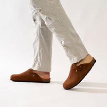 Load image into Gallery viewer, Chestnuts sabot clogs NOE made with suede leather
