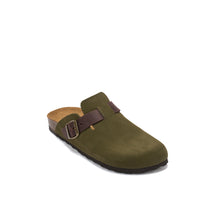 Carica l&#39;immagine nel visualizzatore di Gallery, Moss Green sabot clogs NOE made with suede leather
