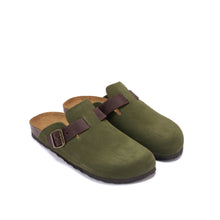 Carica l&#39;immagine nel visualizzatore di Gallery, Moss Green sabot clogs NOE made with suede leather
