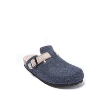 Load image into Gallery viewer, Navy sabot clogs NOE made with felt
