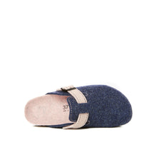 Load image into Gallery viewer, Navy sabot clogs NOE made with felt
