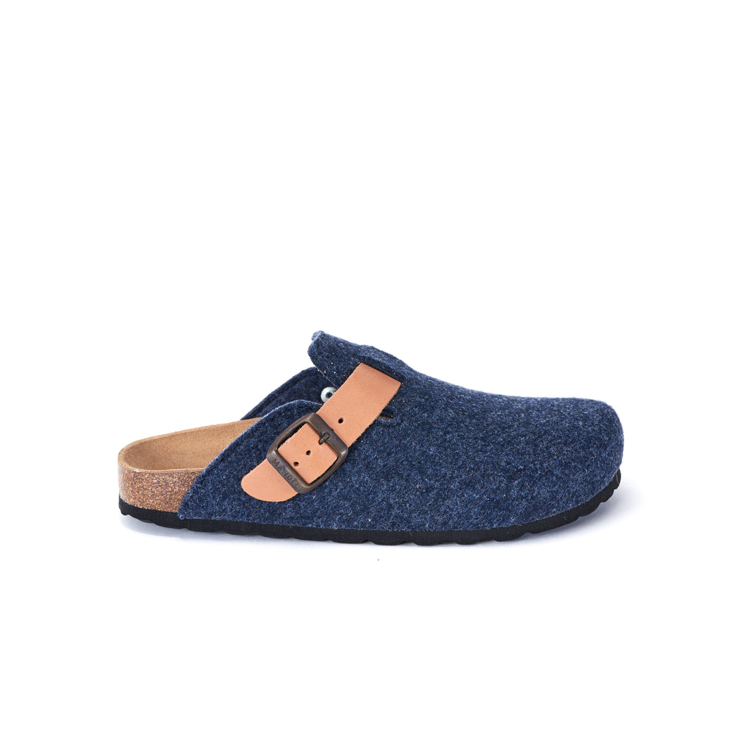 Navy sabot clogs NOE made with felt