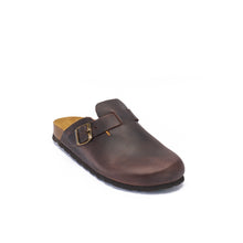 Carica l&#39;immagine nel visualizzatore di Gallery, Dark Brown sabot clogs NOE made with oiled leather
