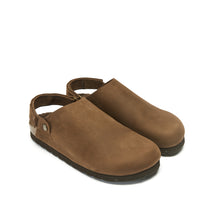 Load image into Gallery viewer, Dark Brown sabot clogs ADAM made with nubuck leather
