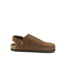 Load image into Gallery viewer, Dark Brown sabot clogs ADAM made with nubuck leather
