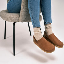 Carica l&#39;immagine nel visualizzatore di Gallery, Brown sabot clogs ADAM made with nubuck leather
