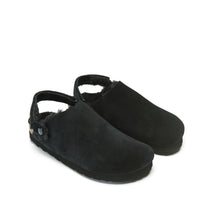 Charger l&#39;image dans la galerie, Black sabot clogs ADAM made with leather suede
