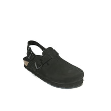 Charger l&#39;image dans la galerie, Black sabot clogs OSCAR made with nubuck leather
