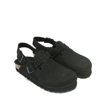 Charger l&#39;image dans la galerie, Black sabot clogs OSCAR made with nubuck leather
