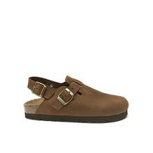 Load image into Gallery viewer, Dark Brown sabot clogs OSCAR made with nubuck leather
