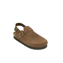 Load image into Gallery viewer, Dark Brown sabot clogs OSCAR made with nubuck leather
