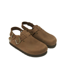 Load image into Gallery viewer, Dark Brown sabot clogs OSCAR made with nubuck leather
