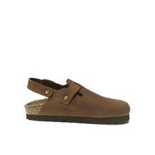 Carica l&#39;immagine nel visualizzatore di Gallery, Dark Brown sabot clogs OSCAR made with nubuck leather
