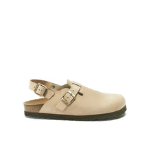 Load image into Gallery viewer, Taupe sabot clogs OSCAR made with nubuck leather
