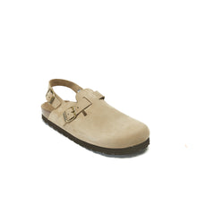 Load image into Gallery viewer, Taupe sabot clogs OSCAR made with nubuck leather
