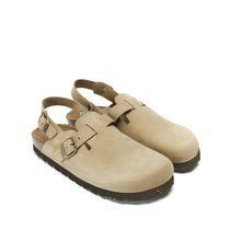 Load image into Gallery viewer, Taupe sabot clogs OSCAR made with nubuck leather
