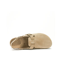 Load image into Gallery viewer, Taupe sabot clogs OSCAR made with nubuck leather
