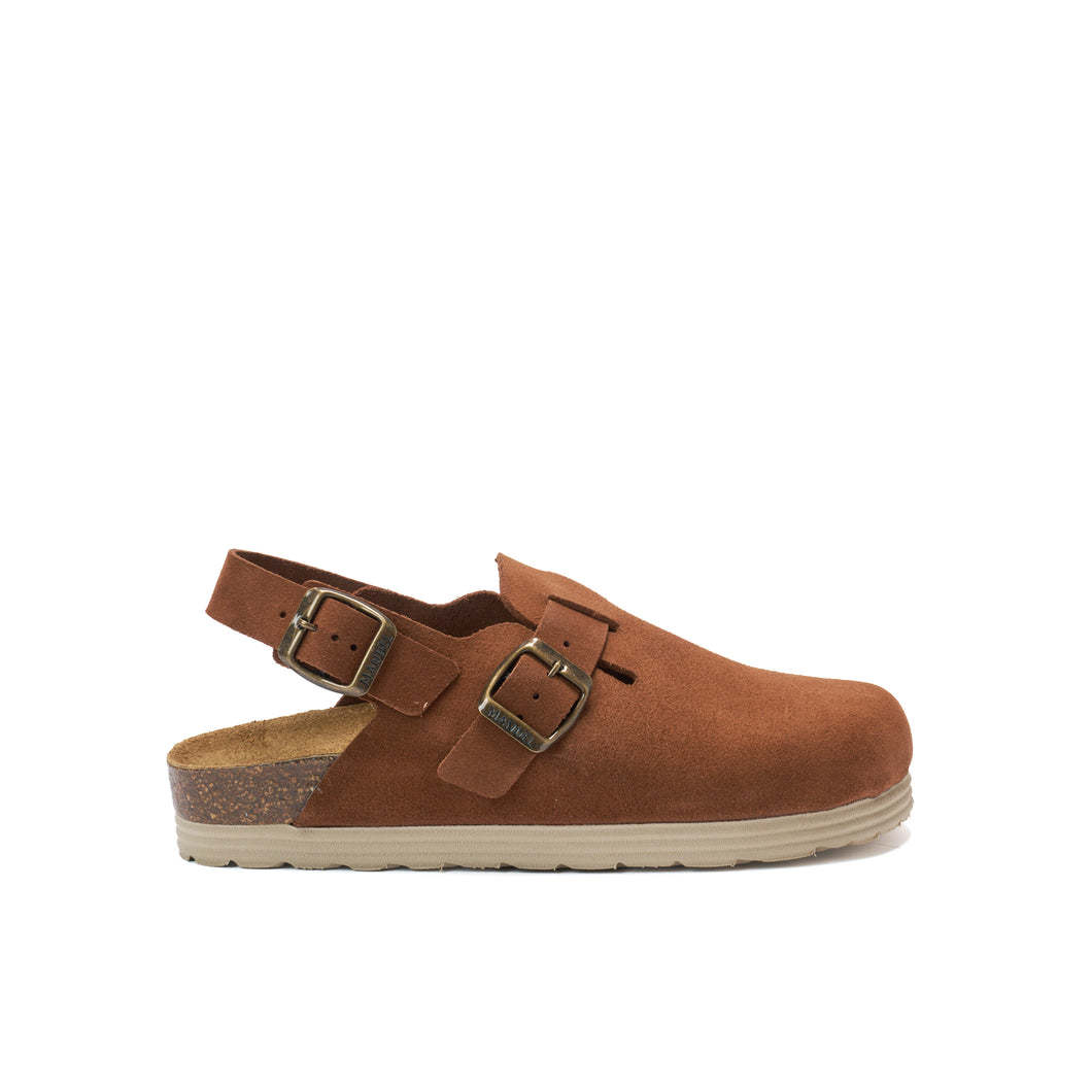 Chestnuts sabot clogs OSCAR made with nubuck leather