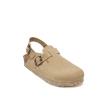 Load image into Gallery viewer, Beige sabot clogs OSCAR made with nubuck leather
