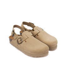 Load image into Gallery viewer, Beige sabot clogs OSCAR made with nubuck leather
