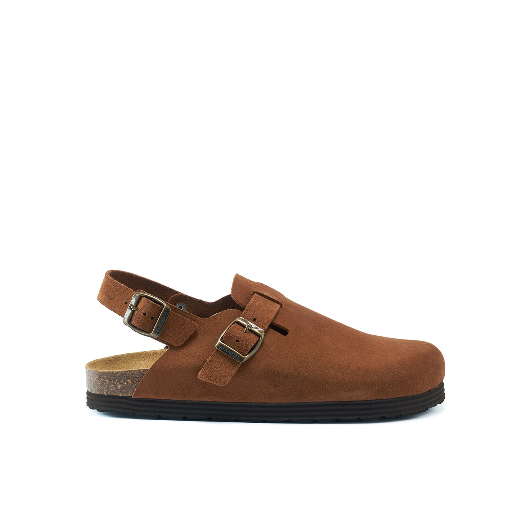 Chestnuts sabot clogs OSCAR made with suede leather