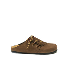 Load image into Gallery viewer, Dark Brown sabot clogs ESTER made with nubuck leather
