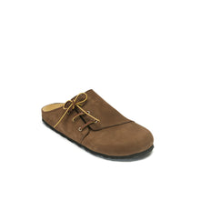 Load image into Gallery viewer, Dark Brown sabot clogs ESTER made with nubuck leather
