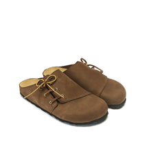 Load image into Gallery viewer, Dark Brown sabot clogs ESTER made with nubuck leather
