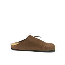 Load image into Gallery viewer, Dark Brown sabot clogs ESTER made with nubuck leather
