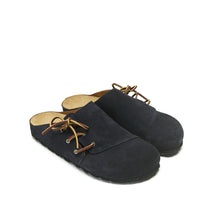 Load image into Gallery viewer, Navy sabot clogs ESTER made with nubuck leather
