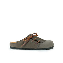 Load image into Gallery viewer, Grey sabot clogs ESTER made with nubuck leather
