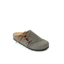 Load image into Gallery viewer, Grey sabot clogs ESTER made with nubuck leather
