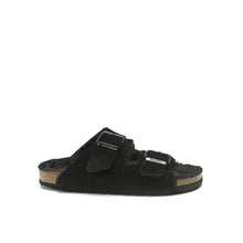 Carica l&#39;immagine nel visualizzatore di Gallery, Black two-straps ALBERTO made with leather suede
